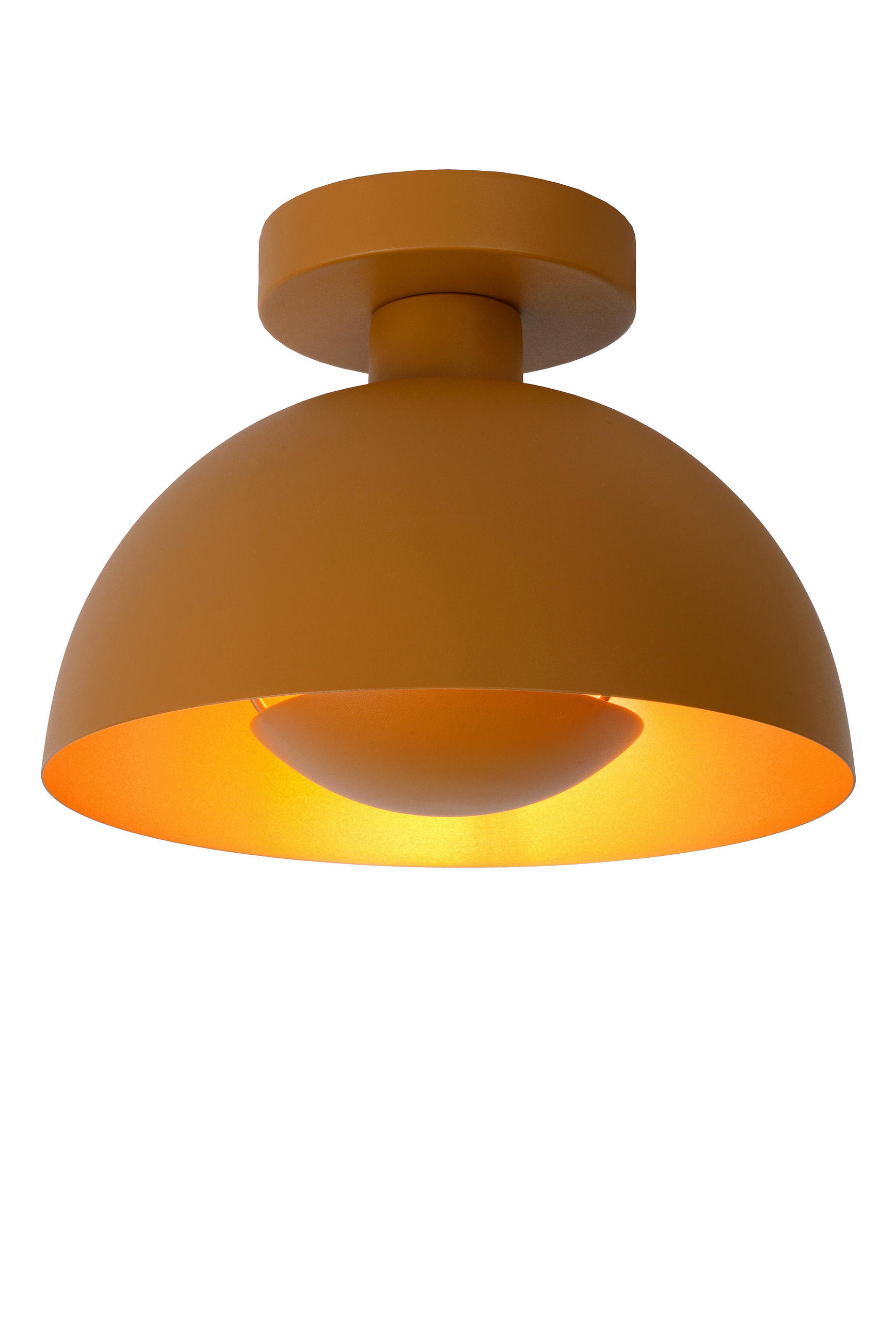 DECKENLEUCHTE SIEMON 25/19 cm   - Currygelb/Messingfarben, Design, Metall (25/19cm) - Lucide