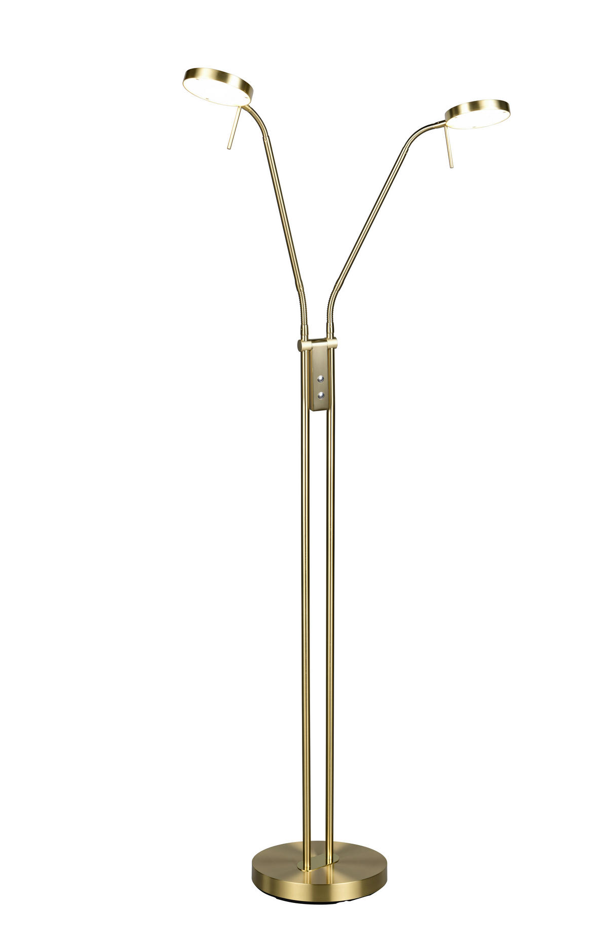 LED-STEHLEUCHTE Monza 25,5/160 cm   - Messingfarben/Weiß, MODERN, Kunststoff/Metall (25,5/160cm) - Trio Leuchten