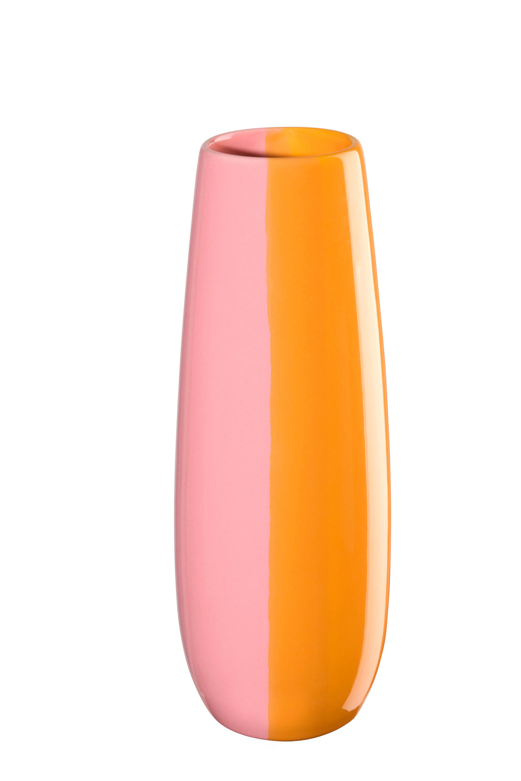 VAZA     keramika  - svijetlo ružičasta/tamno žuta, Basics, keramika (6/6/25cm) - ASA