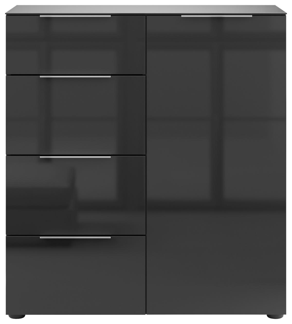 KOMMODE Style  in 90/99/40 cm  - Chromfarben/Anthrazit, Basics, Glas/Holzwerkstoff (90/99/40cm)