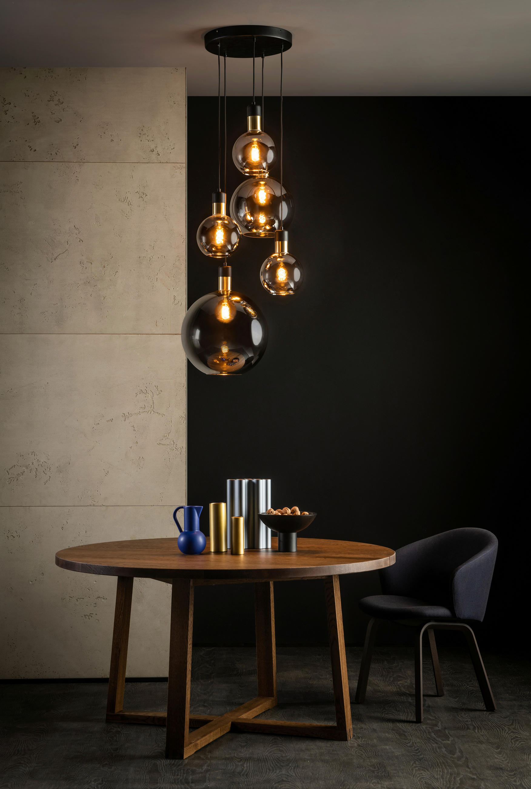 HÄNGELEUCHTE 125/28/165 cm  - Hellgrau, Design, Glas (125/28/165cm) - Lucide