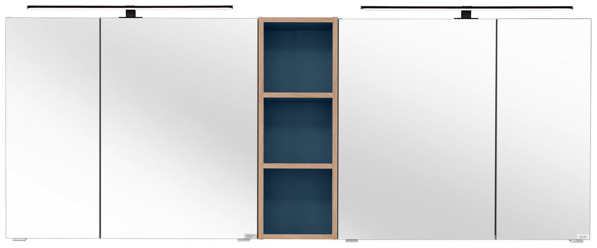 SPIEGELSCHRANK 185/70,3/17,3 cm  - Chromfarben/Blaugrau, KONVENTIONELL, Glas/Holzwerkstoff (185/70,3/17,3cm) - Dieter Knoll