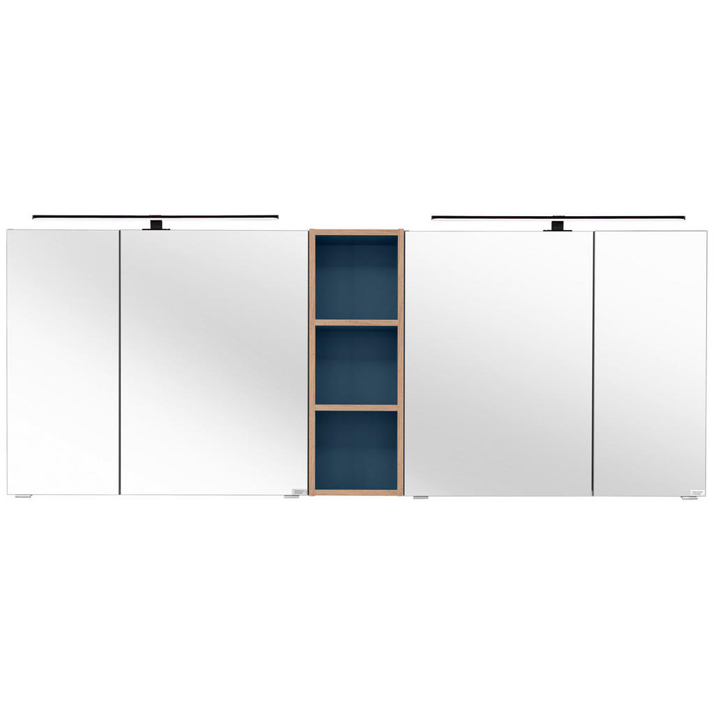 Thumbnail - Dieter Knoll Spiegelschrank, Blaugrau, Metall, 8 Fächer, 185x70.3x17.3 cm, Made in Germany, Soft-Close-System, Badezimme...
