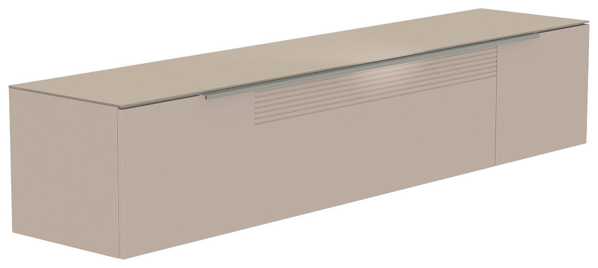 LOWBOARD  in 210/41/45 cm  - Sandfarben/Alufarben, Design, Glas/Holzwerkstoff (210/41/45cm) - Moderano