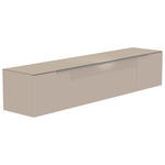 LOWBOARD  in 210/41/45 cm  - Sandfarben/Alufarben, Design, Glas/Holzwerkstoff (210/41/45cm) - Moderano