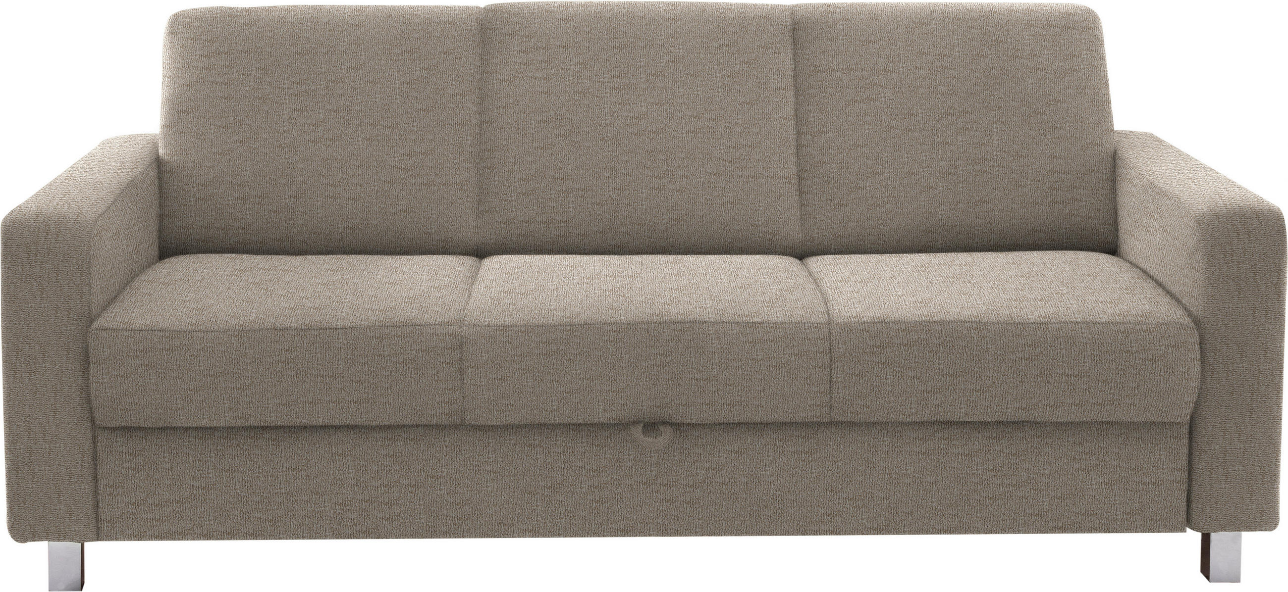 3-SITZER-SOFA in Flachgewebe Beige  - Chromfarben/Beige, Design, Textil/Metall (195/83/85cm) - Xora