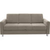 3-SITZER-SOFA in Flachgewebe Beige  - Chromfarben/Beige, Design, Textil/Metall (195/83/85cm) - Xora