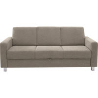 3-SITZER-SOFA in Flachgewebe Beige  - Chromfarben/Beige, Design, Textil/Metall (195/83/85cm) - Xora