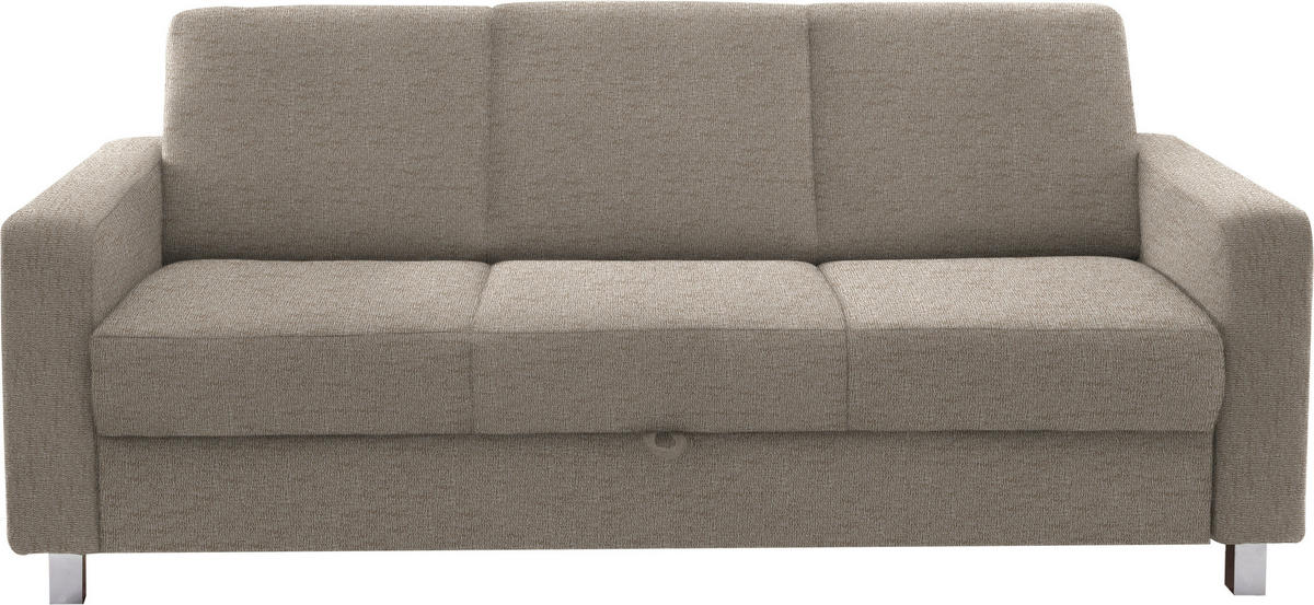 3-SITZER-SOFA in Flachgewebe Beige  - Chromfarben/Beige, Design, Textil/Metall (195/83/85cm) - Xora
