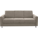 3-SITZER-SOFA in Flachgewebe Beige  - Chromfarben/Beige, Design, Textil/Metall (195/83/85cm) - Xora