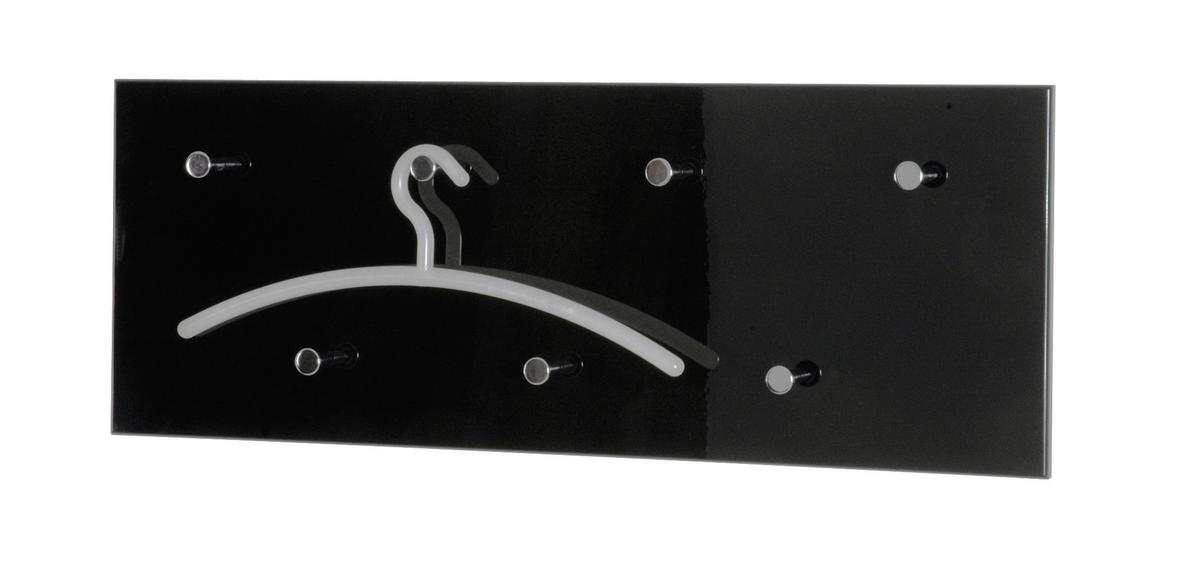 VJEŠALICA ZIDNA  crna  drvo, metal  - crna, Basics, drvo/metal (80/30/6cm)