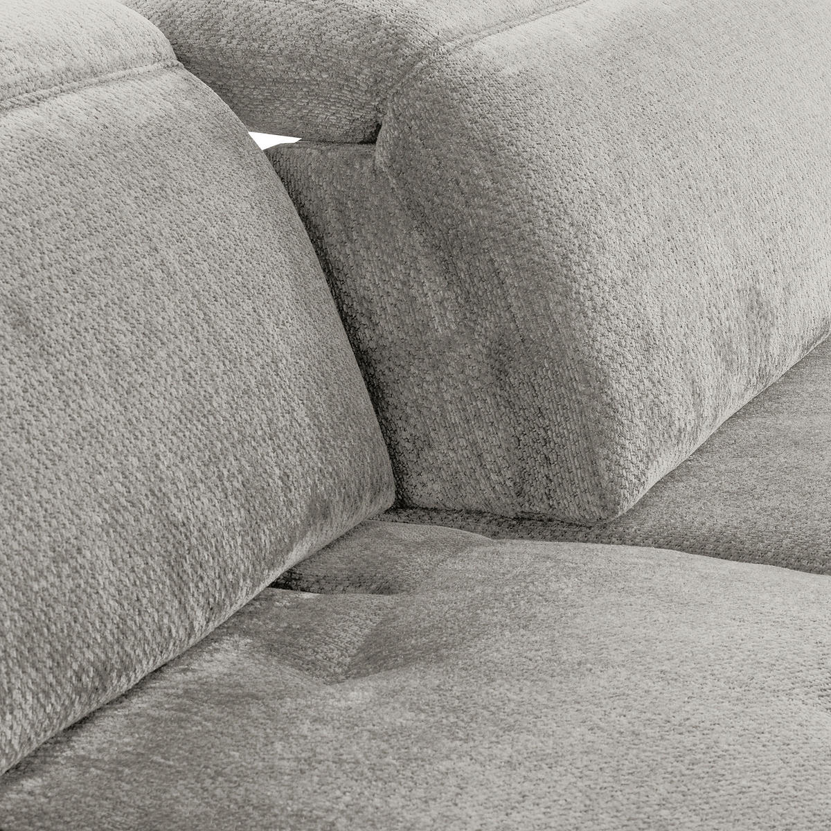 ECKSOFA  Webstoff Grau  - Schwarz/Grau, Design, Textil/Metall (195/268cm) - Livetastic