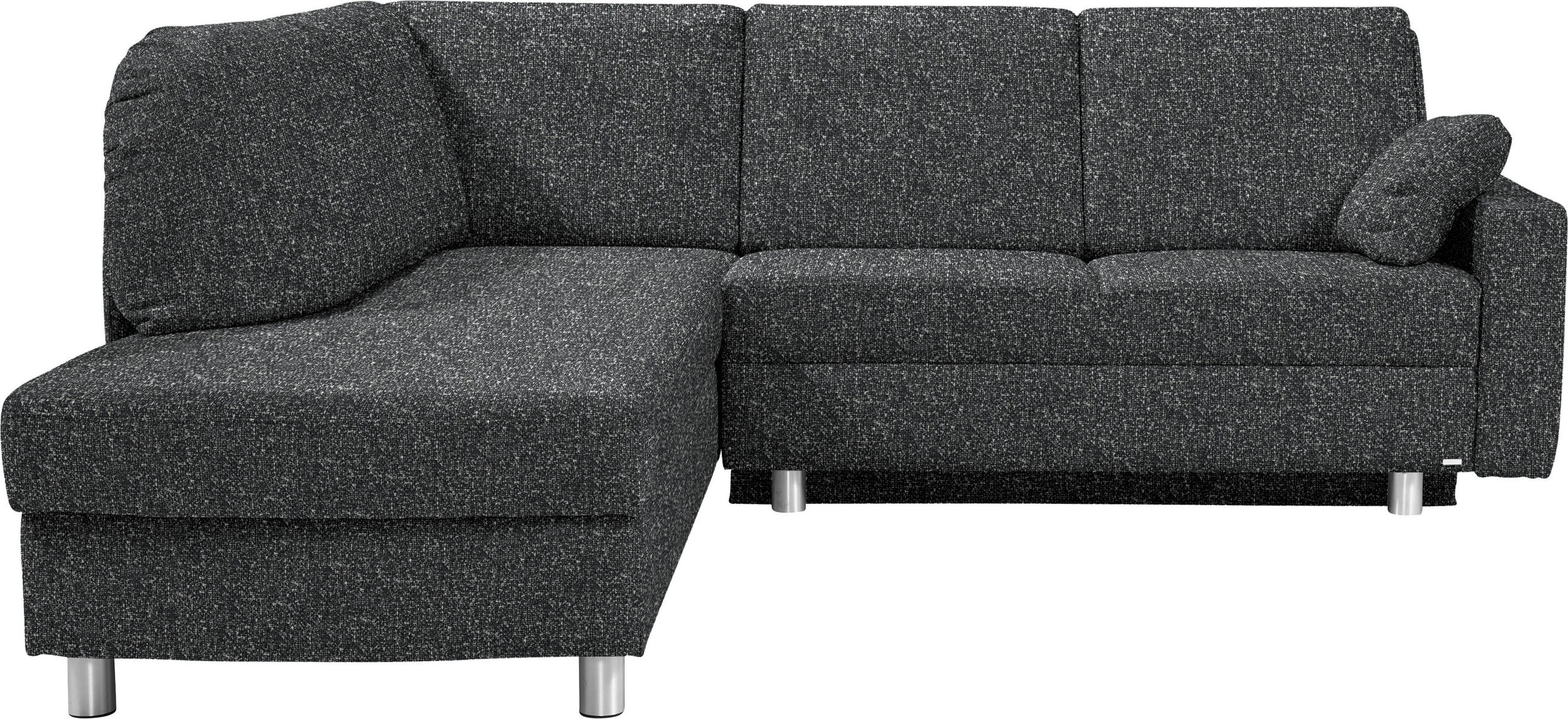 ECKSOFA  in Mikrovelours Anthrazit  208/227 cm  - Anthrazit/Alufarben, KONVENTIONELL, Textil/Metall (208/227cm) - Sedda
