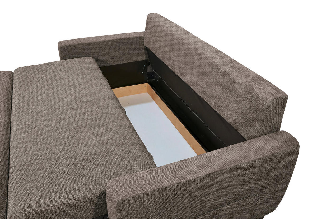 SCHLAFSOFA Chenille Braun  - Schwarz/Braun, Modern, Holz/Textil (192/83/99cm) - MID.YOU