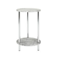 BEISTELLTISCH 30/30/50 cm Grau, Chromfarben rund  - Chromfarben/Grau, Basics, Holzwerkstoff/Metall (30/30/50cm)
