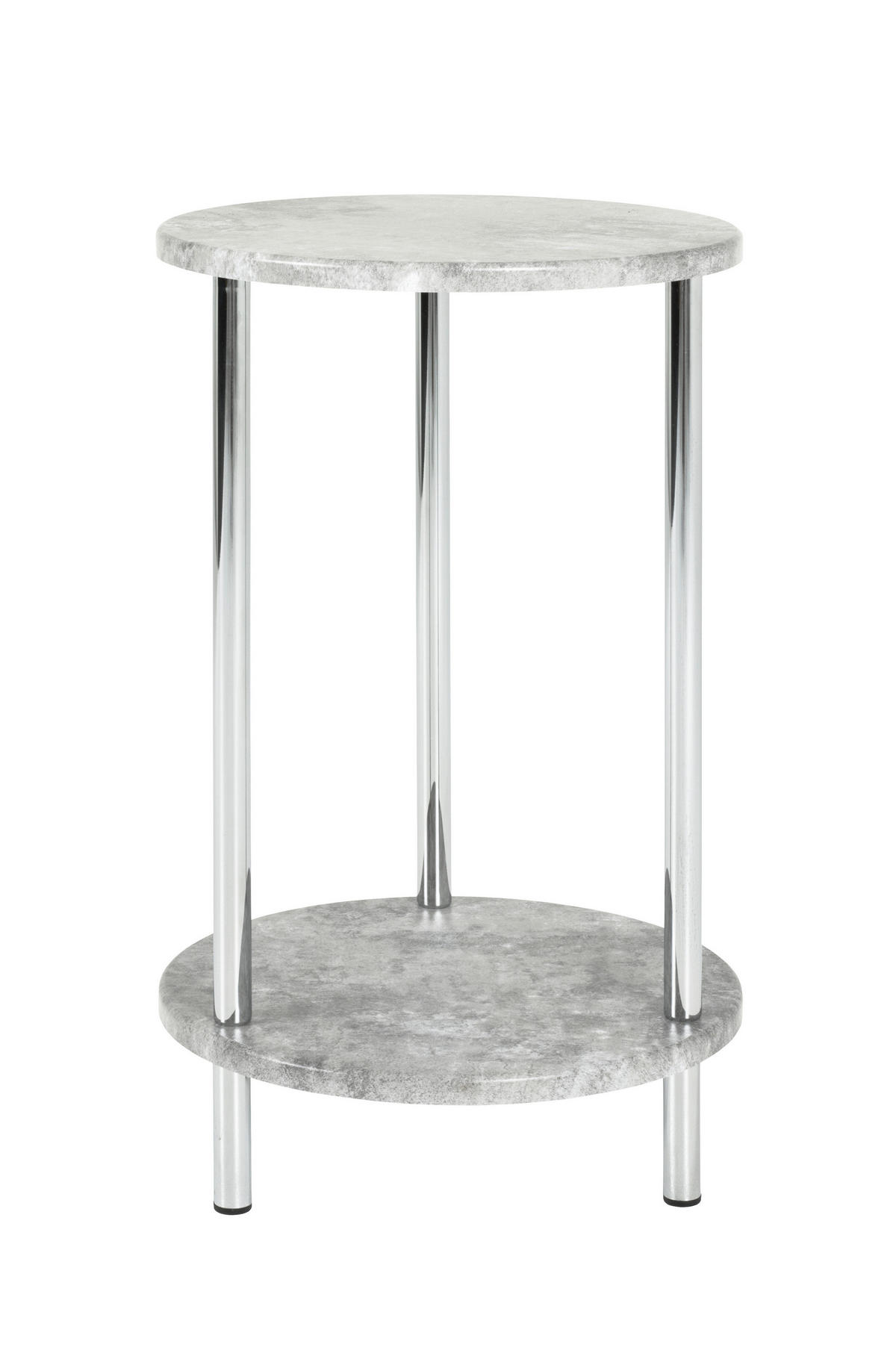 BEISTELLTISCH 30/30/50 cm Grau, Chromfarben rund  - Chromfarben/Grau, Basics, Holzwerkstoff/Metall (30/30/50cm)