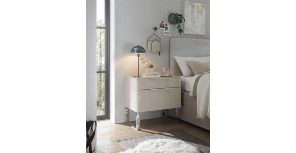 NACHTSCHRANK 60/59,7/43 cm  - Chromfarben/Champagner, Basics, Glas/Holzwerkstoff (60/59,7/43cm) - Dieter Knoll
