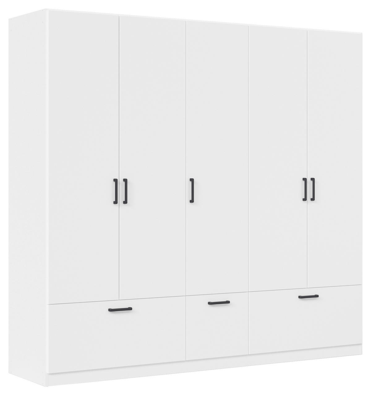KLEIDERSCHRANK  in Weiß  - Weiß/Grau, Basics, Holzwerkstoff/Metall (226/210/54cm) - Boxxx