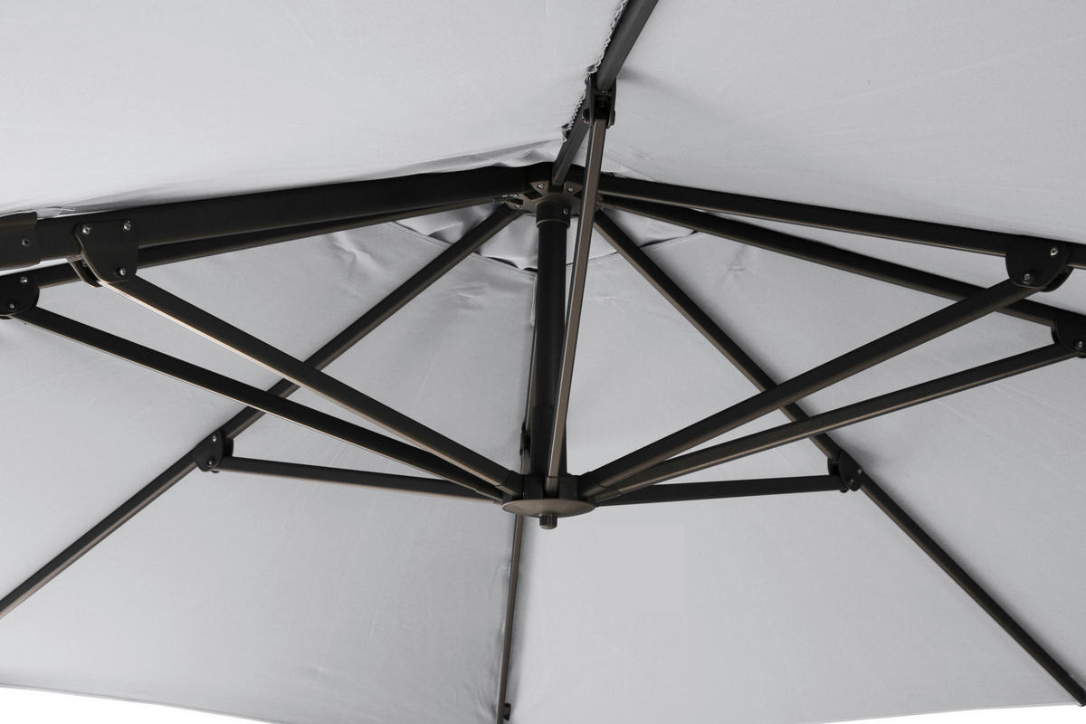 AMPELSCHIRM  350/350 cm  - Anthrazit/Grau, KONVENTIONELL, Textil/Metall (350/350cm) - Siena Garden