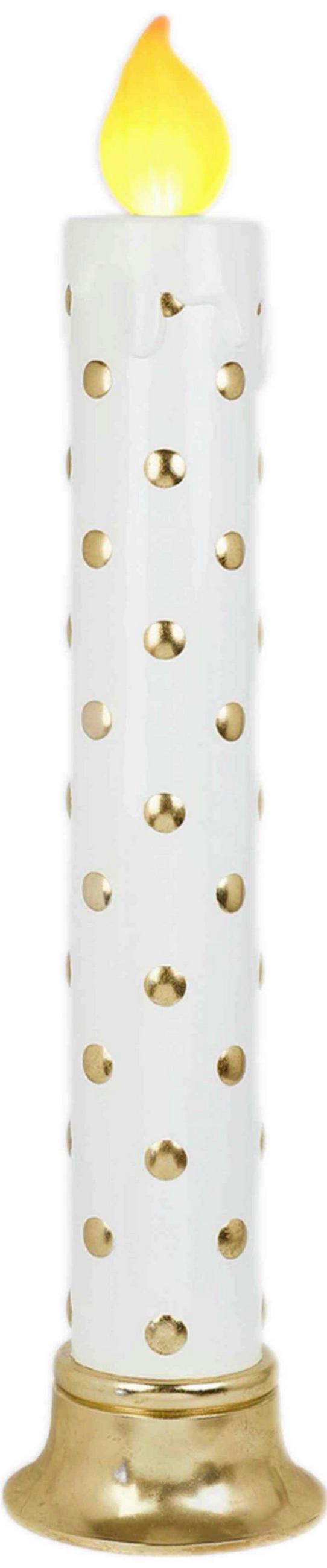 LED-KERZE  - Goldfarben/Weiß, LIFESTYLE, Kunststoff (25/122,5cm) - X-Mas