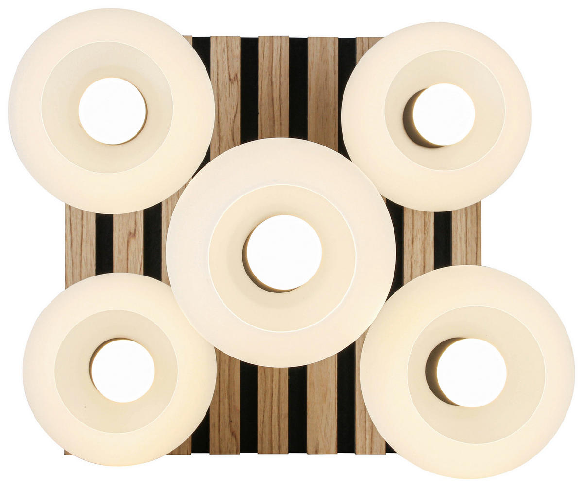 HÄNGELEUCHTE 38/39/59 cm   - Eichefarben/Schwarz, Trend, Glas/Holzwerkstoff (38/39/59cm) - Collet's Monde