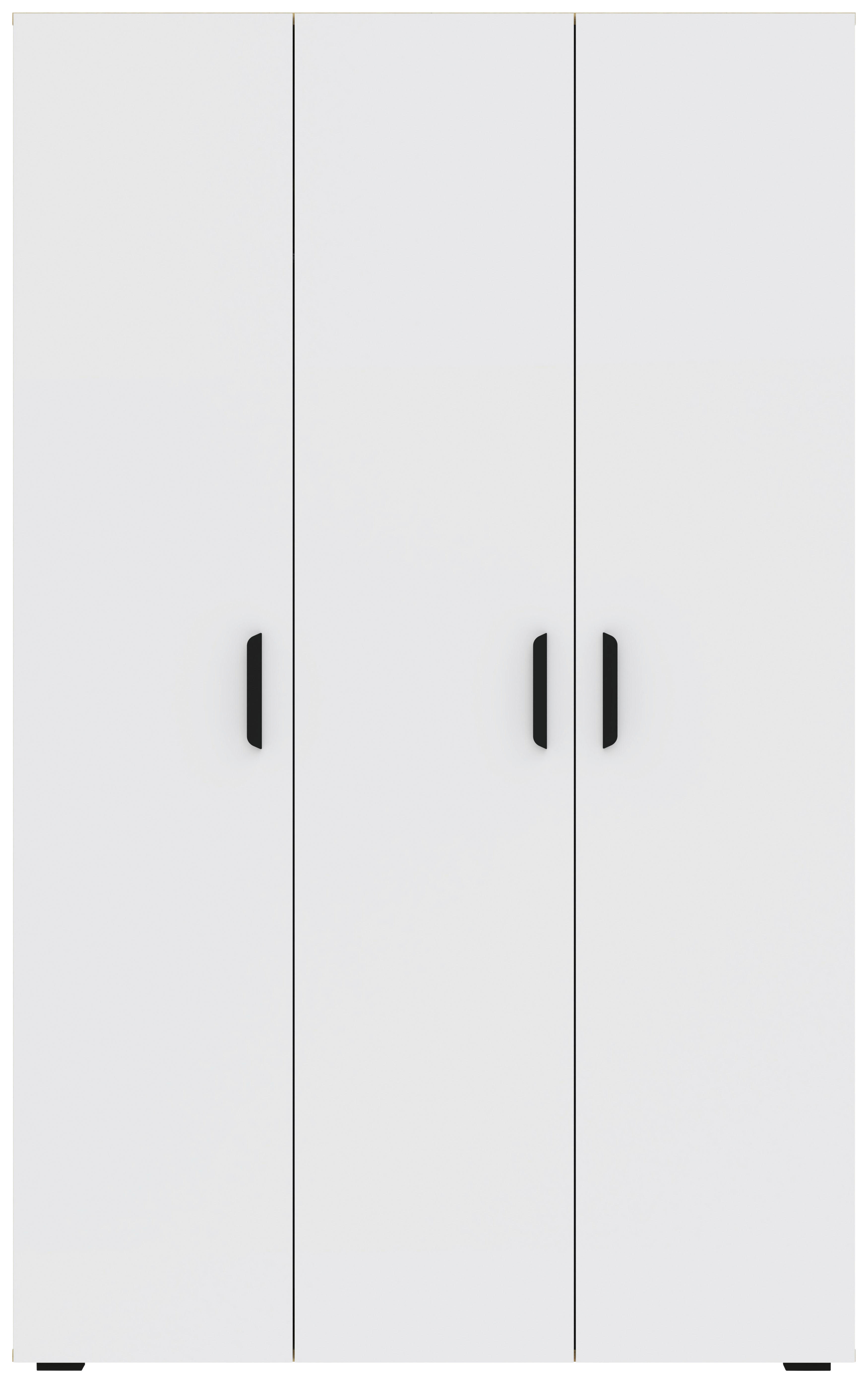 DREHTÜRENSCHRANK 111/179/52 cm 3-türig Weiß, Eiche Artisan  - Schwarz/Weiß, KONVENTIONELL, Holzwerkstoff/Kunststoff (111/179/52cm) - Boxxx