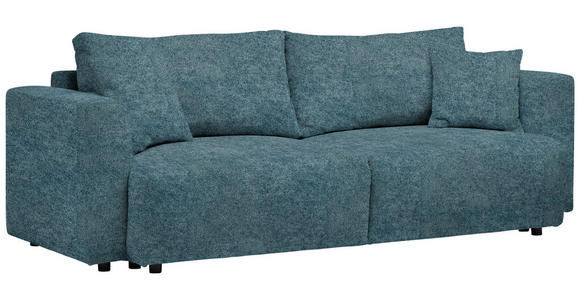 SCHLAFSOFA in Velours Pastellblau  - Pastellblau/Schwarz, Design, Kunststoff/Textil (250/92/105cm) - Carryhome