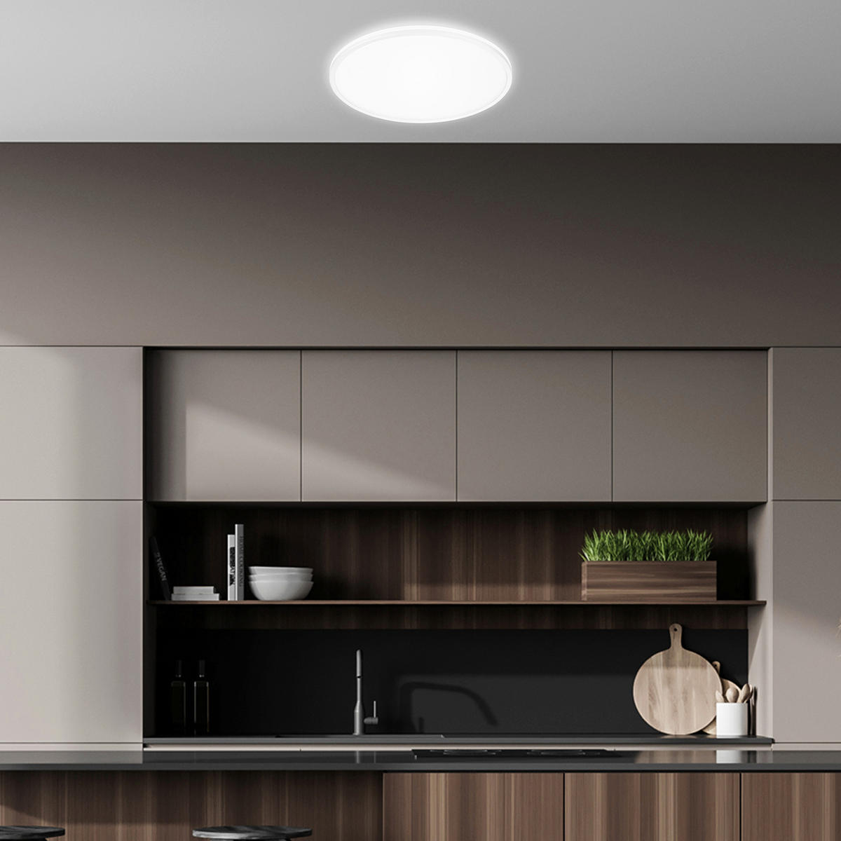 LED-DECKENLEUCHTE Pulap 33/6 cm   - Weiß, Basics, Kunststoff (33/6cm) - Briloner