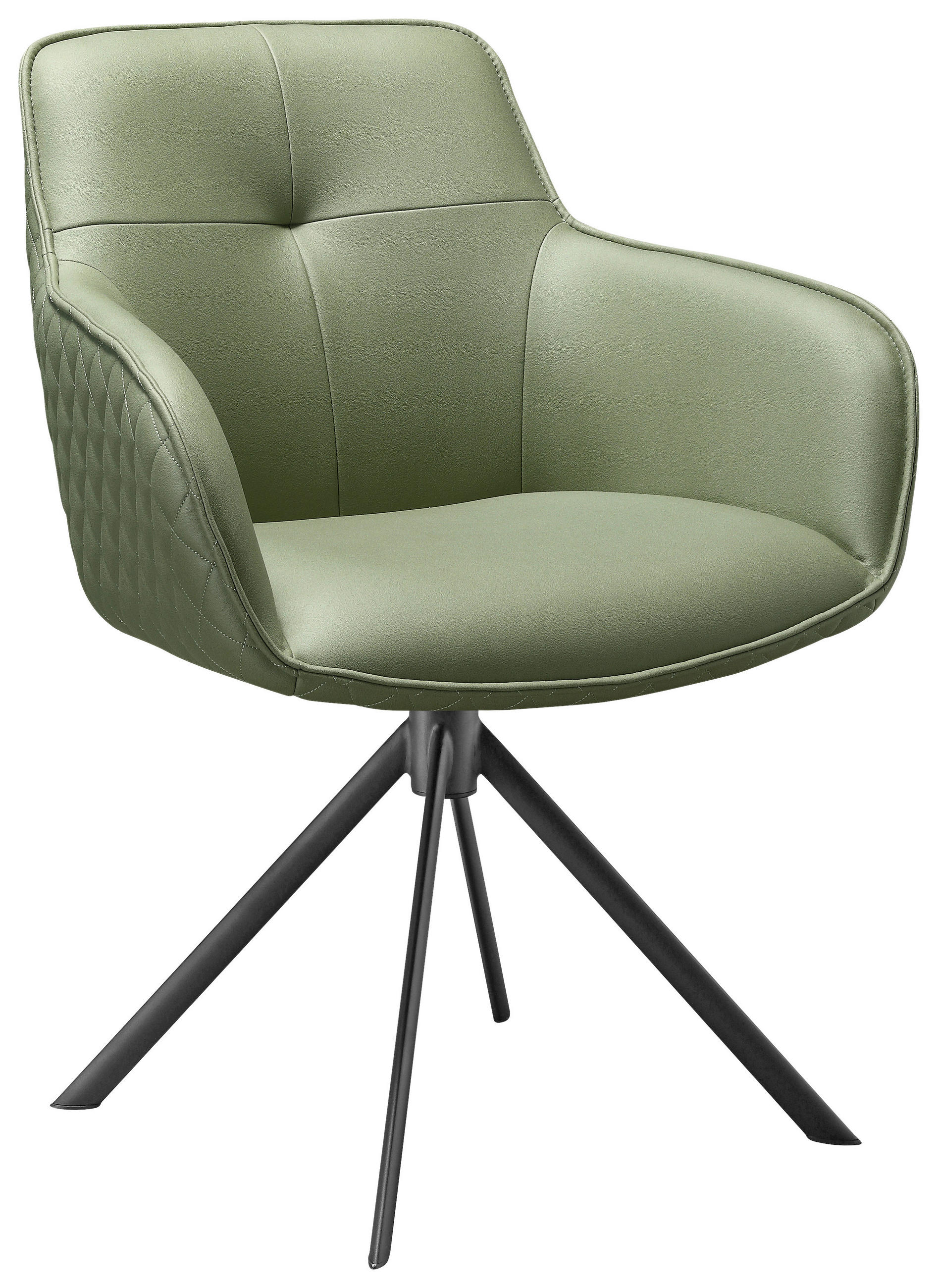 ARMLEHNSTUHL  in Eisen Mikrofaser  - Schwarz/Grün, Design, Textil/Metall (60,5/83,5/62,5cm) - Novel