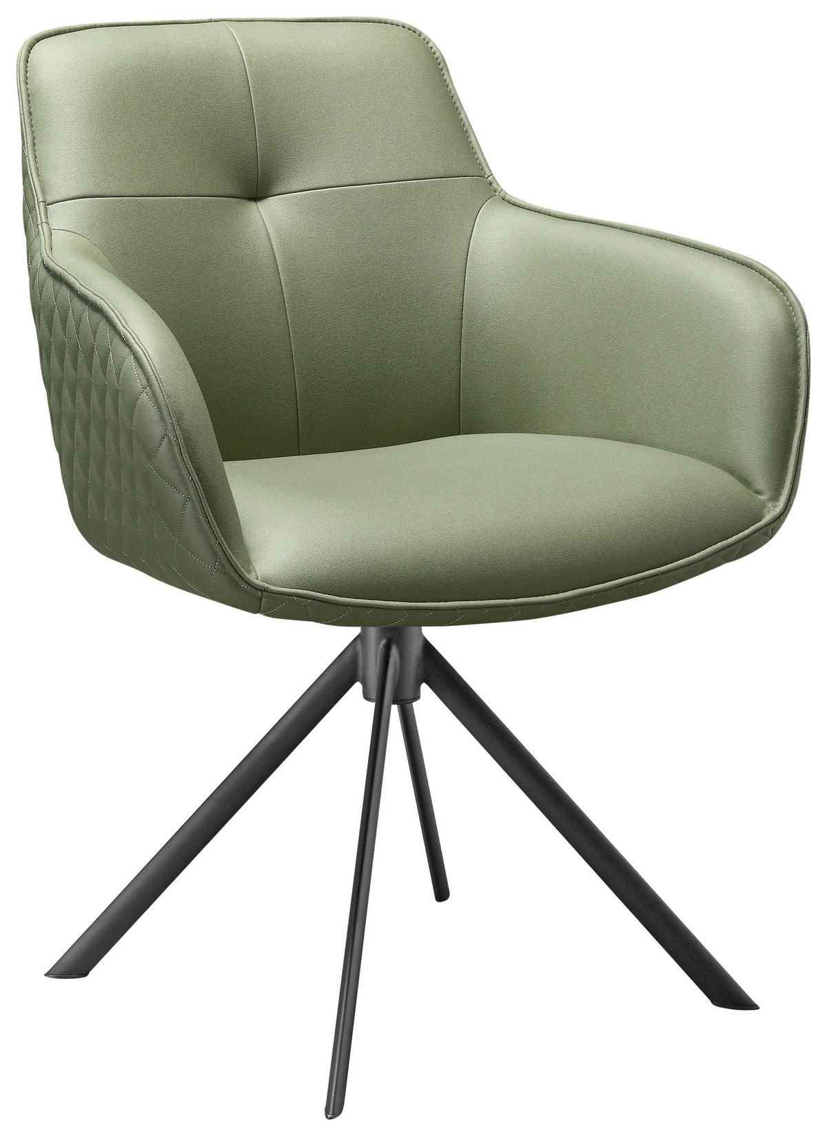 ARMLEHNSTUHL  in Eisen Mikrofaser  - Schwarz/Grün, Design, Textil/Metall (60,5/83,5/62,5cm) - Novel