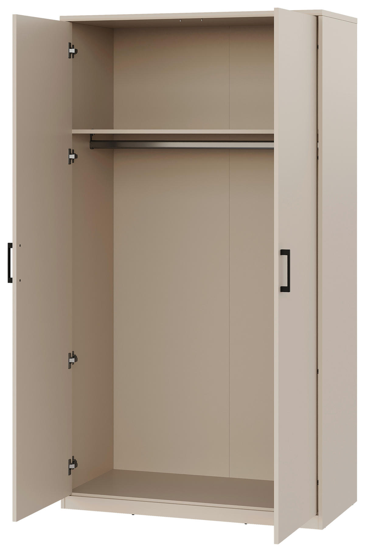 DREHTÜRENSCHRANK 106/194/54 cm 2-türig Kaschmir  - Kaschmir/Schwarz, Basics, Holzwerkstoff/Metall (106/194/54cm) - Xora