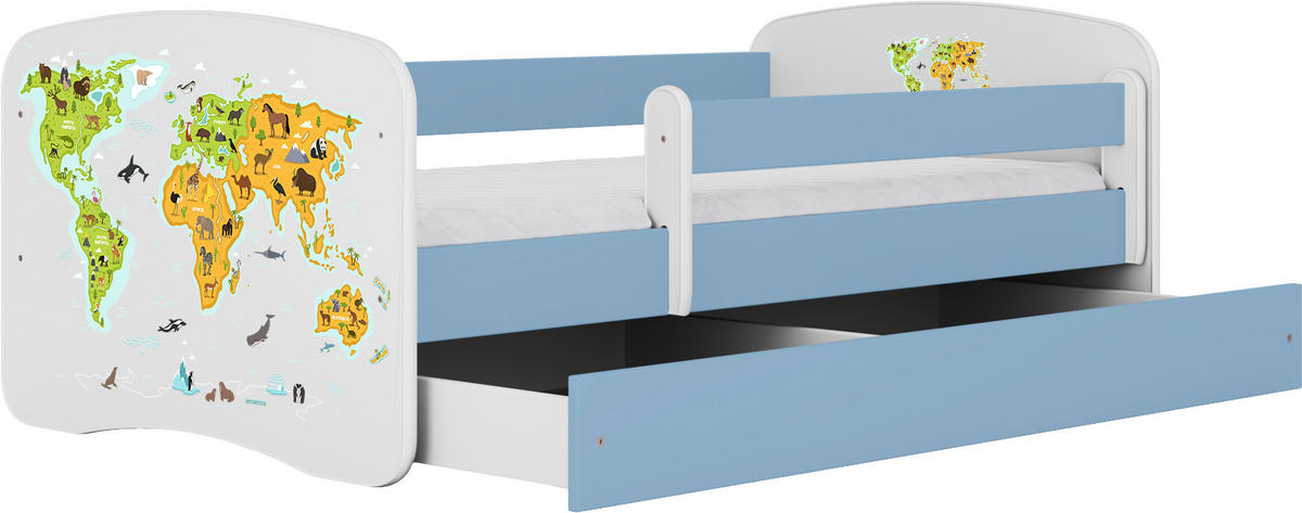 KINDER-/JUNIORBETT - Blau/Birkefarben, MODERN, Holz/Holzwerkstoff (80/160cm) - MID.YOU