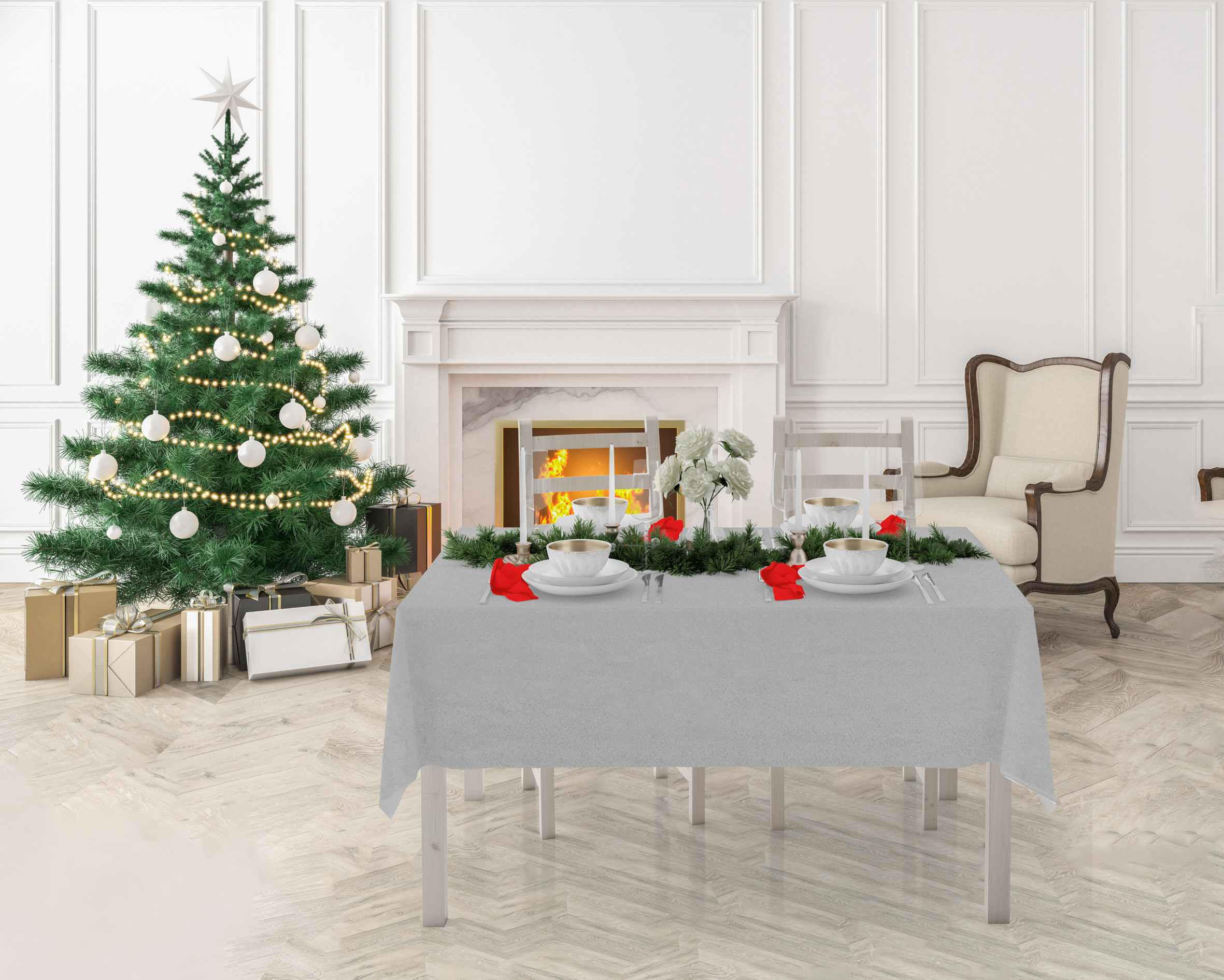 STOLNJAK 140/300 cm   CHRIS  - višebojna, Osnovno, tekstil (140/300cm) - X-Mas