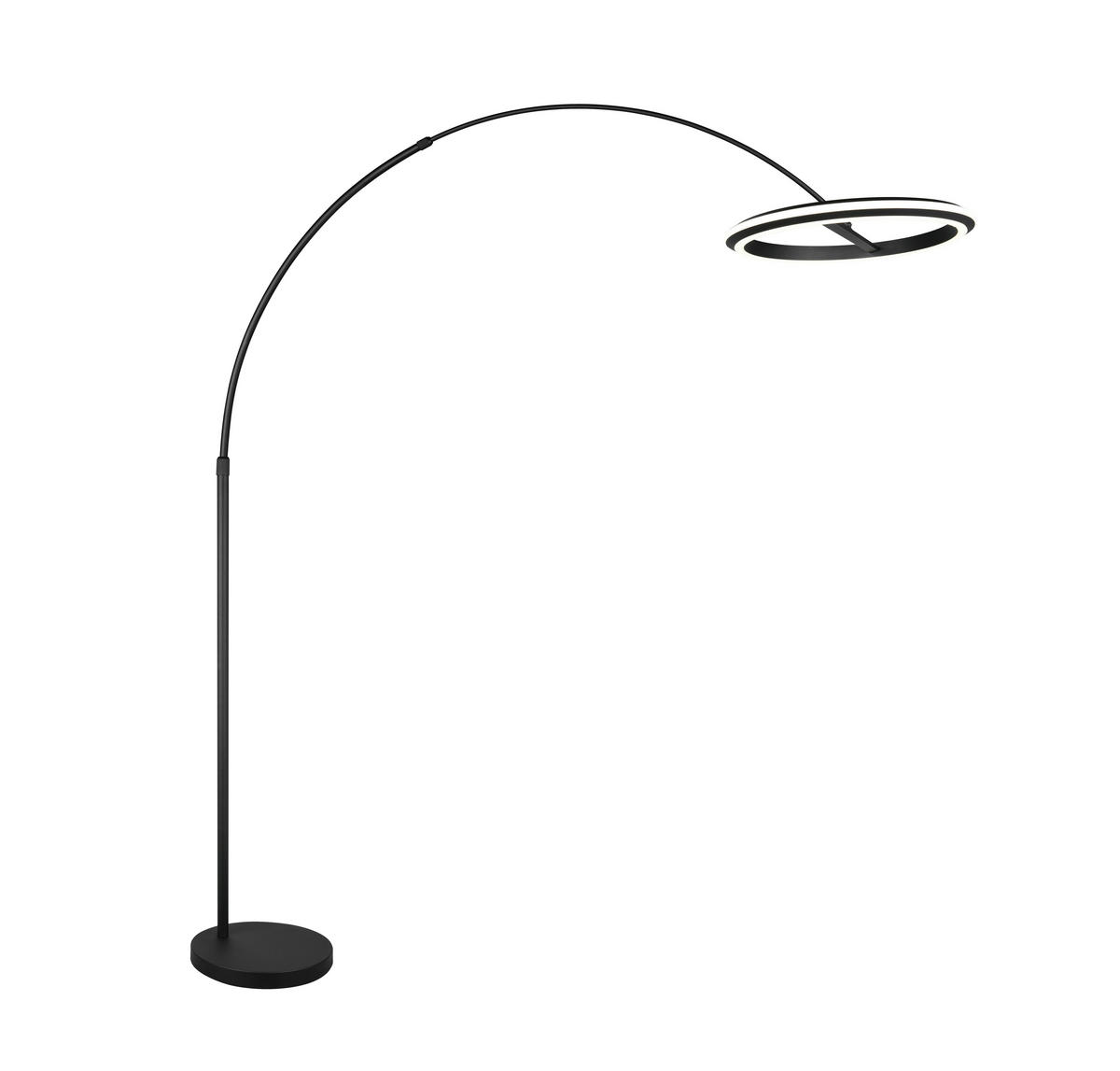 LED-STEHLEUCHTE Amador 45/205 cm   - Schwarz, Design, Metall (45/205cm) - Trio Leuchten