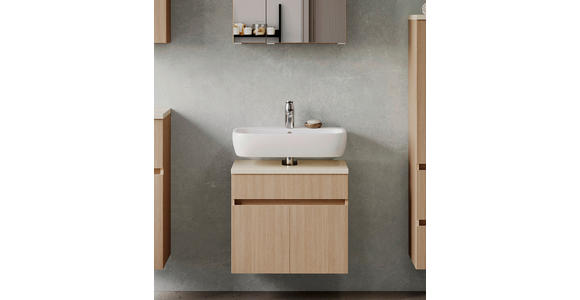 WASCHBECKENUNTERSCHRANK 60/54/35 cm  - Sandfarben/Eichefarben, KONVENTIONELL, Holzwerkstoff/Kunststoff (60/54/35cm) - Xora