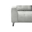 BIGSOFA  in Cord Hellgrau  - Hellgrau/Schwarz, KONVENTIONELL, Textil/Metall (246/100/116cm) - Carryhome