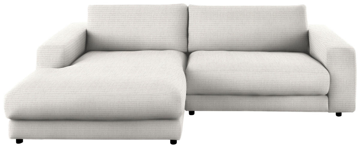 ECKSOFA Chenille Creme  - Creme/Schwarz, Design, Kunststoff/Textil (190/270cm) - Lomoco