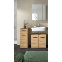 BADEZIMMER 3-teilig 90 cm  - Schwarz/Eiche Artisan, Basics, Holzwerkstoff/Kunststoff (90cm) - MID.YOU