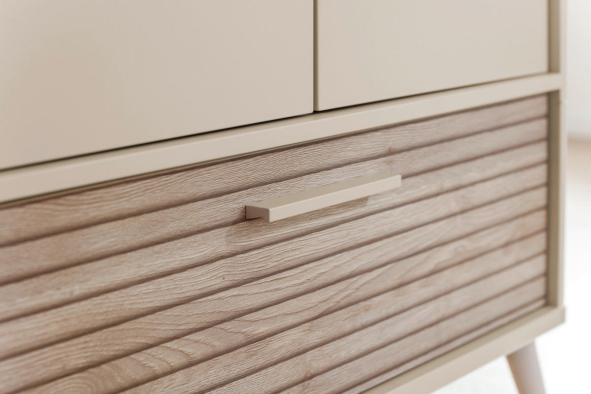 BABYKLEIDERSCHRANK Eefje Beige, Eichefarben  - Eichefarben/Beige, Basics, Holzwerkstoff (123,5/203,5/57,1cm) - Paidi