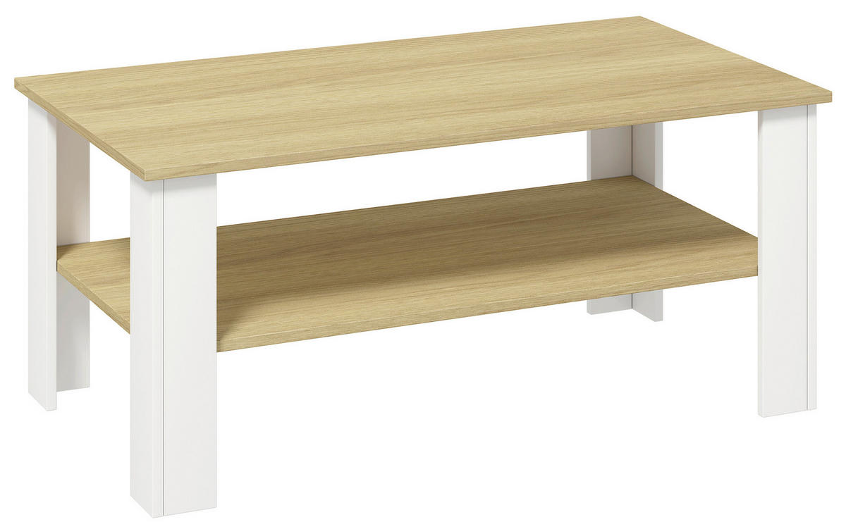 KONFERENČNÍ STOLEK, bílá, medový dub, kompozitní dřevo, 100/55/44 cm - bílá/medový dub, Design, kompozitní dřevo (100/55/44cm) - Livetastic