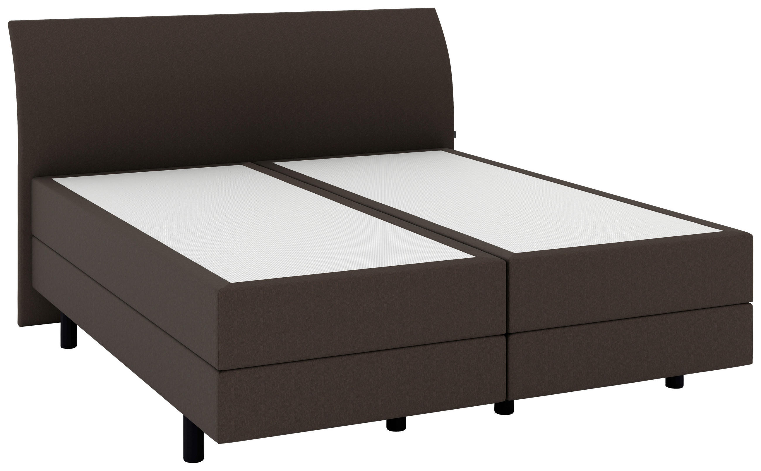 BOXSPRINGBETT 180/200 cm,  in Braun, gepolstertes Kopfteil, Matratzen, H3 + H3 = fest  - Schwarz/Braun, KONVENTIONELL, Kunststoff/Textil (180/200cm) - Musterring