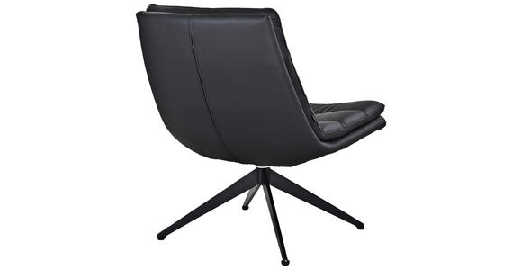 DESIGNSESSEL in Echtleder Schwarz  - Schwarz, Design, Leder/Metall (62.5/82/80cm) - Dieter Knoll