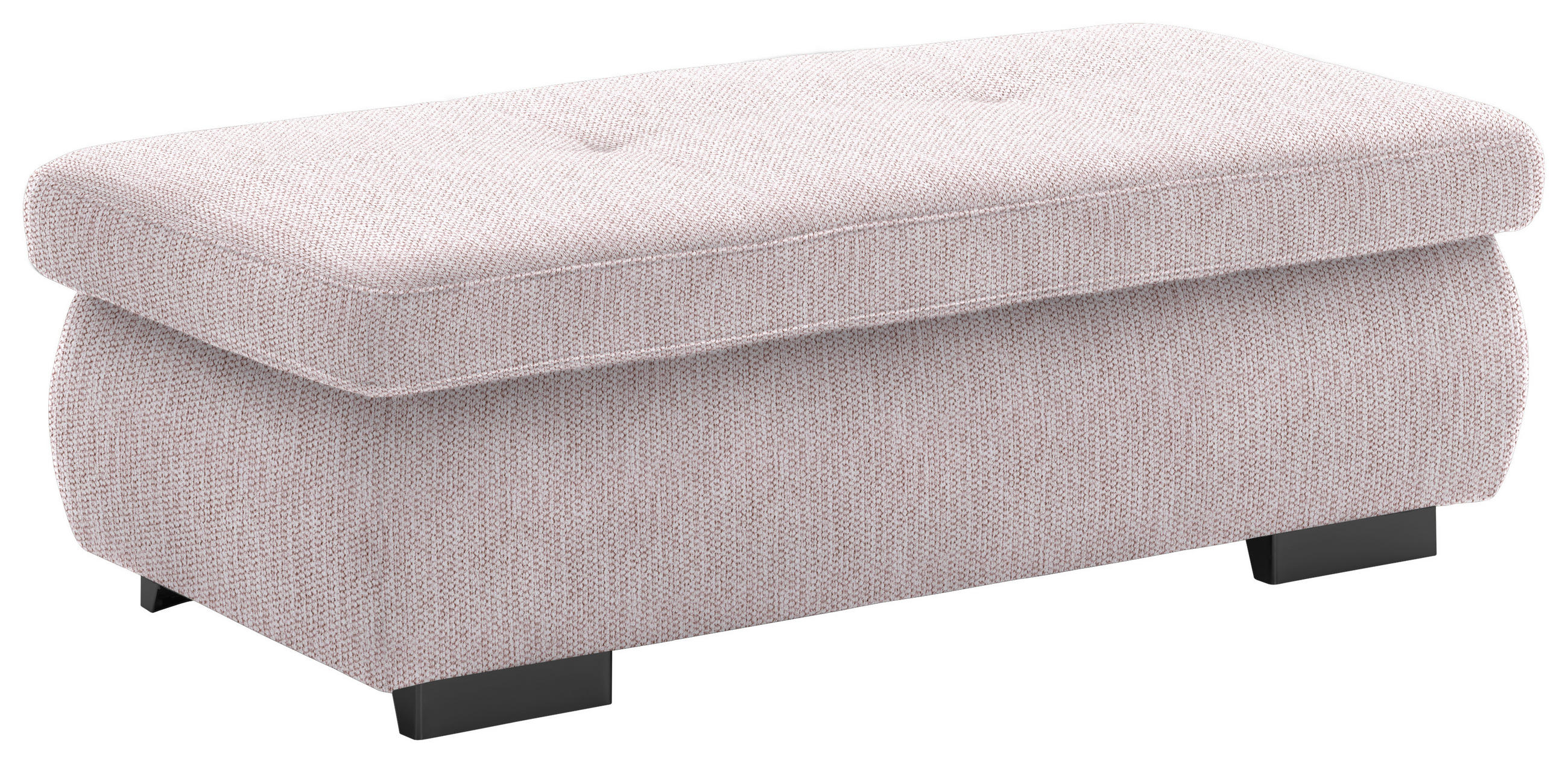 HOCKER in Textil Hellrosa  - Hellrosa/Schwarz, Design, Textil/Metall (138/44/67cm) - Beldomo Style