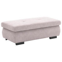 HOCKER in Textil Hellrosa  - Hellrosa/Schwarz, Design, Textil/Metall (138/44/67cm) - Beldomo Style