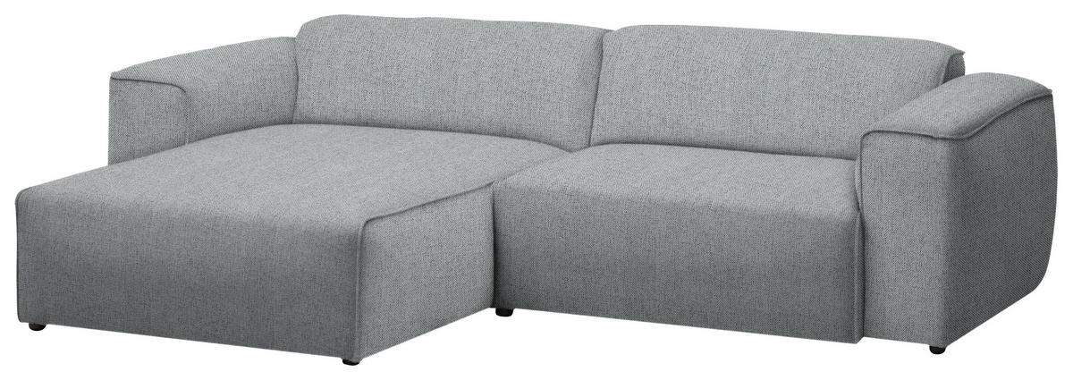 ECKSOFA in Webstoff Grau  171/265 cm  - Schwarz/Grau, Design, Kunststoff/Textil (171/265cm) - home24