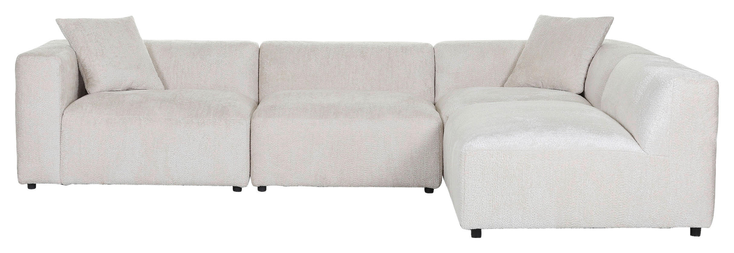 ECKSOFA Creme Chenille - Creme/Schwarz, MODERN, Kunststoff/Textil (317/239cm) - Carryhome
