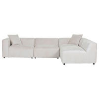 ECKSOFA in Chenille Creme  - Creme/Schwarz, Modern, Kunststoff/Textil (317/239cm) - Carryhome