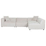 ECKSOFA in Chenille Creme  - Creme/Schwarz, MODERN, Kunststoff/Textil (317/239cm) - Carryhome