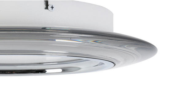 LED-DECKENLEUCHTE 35/6 cm   - Chromfarben/Transparent, Design, Kunststoff/Metall (35/6cm) - Novel