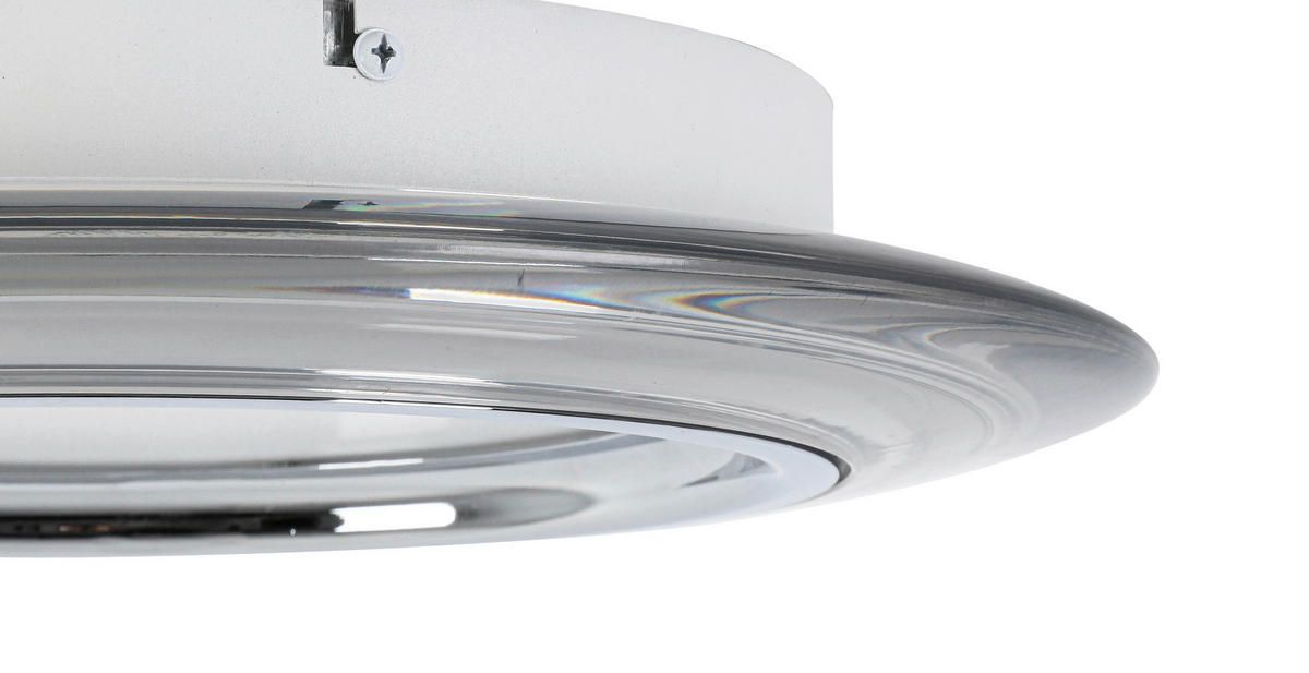 LED-DECKENLEUCHTE 35/6 cm   - Chromfarben/Transparent, Design, Kunststoff/Metall (35/6cm) - Novel